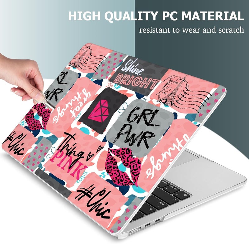 Mektron Designed for 2025/2024/2023 MacBook Air 15 INCH M4 A3241 /M3 A3114 /M2 A2941 Case, Printed Plastic Hard Shell Cover with 15.3" Liquid Retina Display Touch ID, Girly Graffiti - Image 4